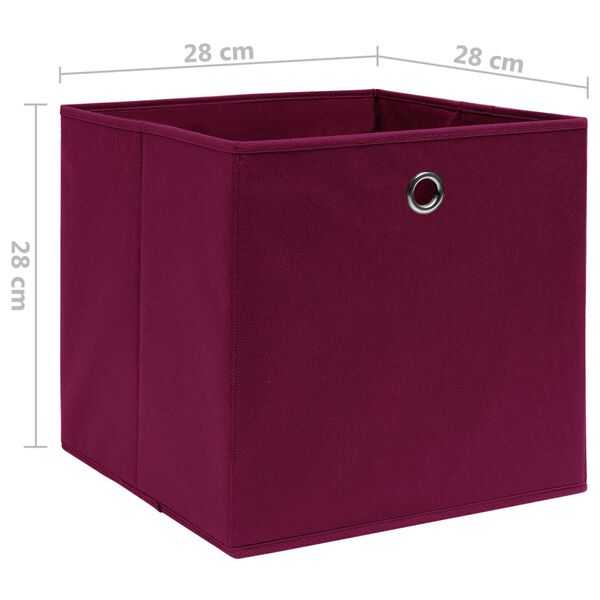 vidaXL Κουτιά Αποθήκευσης 4 τεμ Σκ Κόκκινα 28x28x28εκ Ύφασμα Non-woven