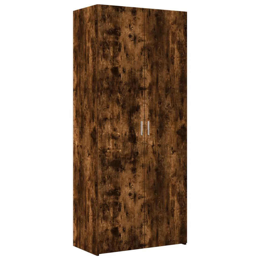 vidaXL Ραφιέρα με Ντουλάπια Καπνιστή Δρυς 80x42,5x225 εκ. Επεξ. Ξύλο