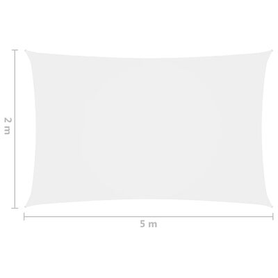 vidaXL Πανί Σκίασης Ορθογώνιο Λευκό 2 x 5 μ. από Ύφασμα Oxford