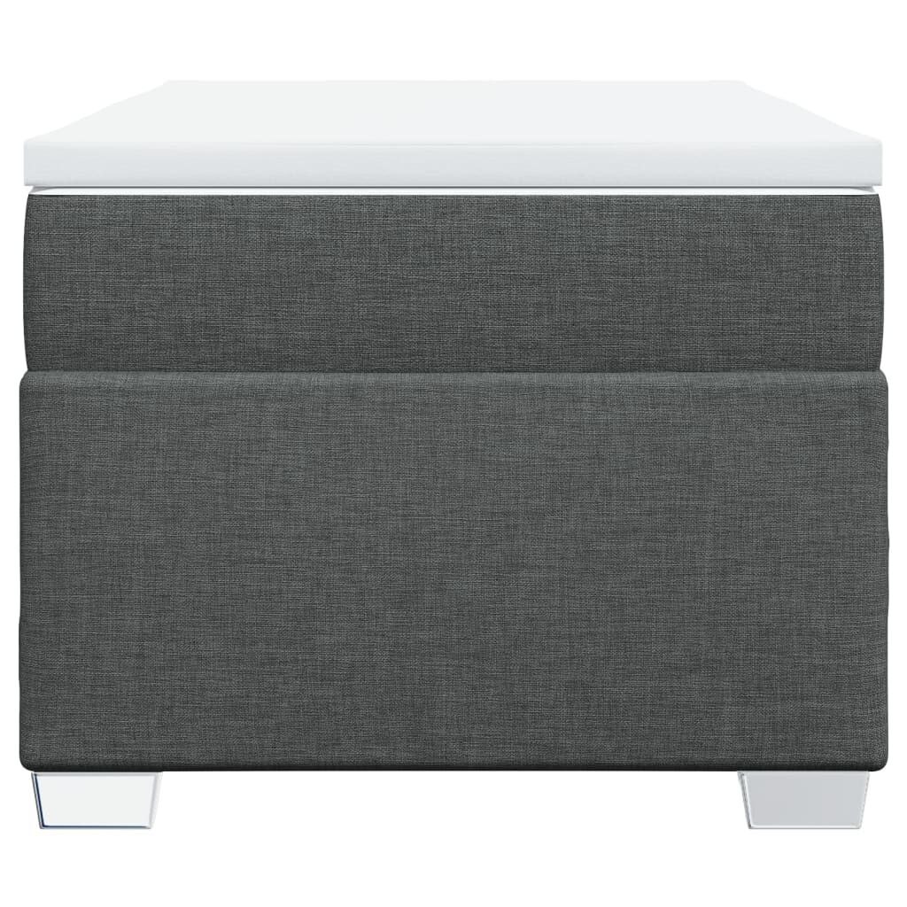 vidaXL Κρεβάτι Boxspring με Στρώμα Σκούρο Γκρι 90x190 εκ. Υφασμάτινο