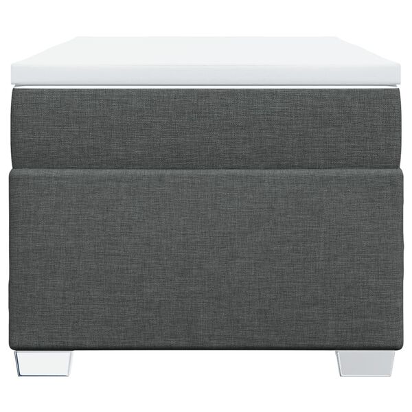 vidaXL Κρεβάτι Boxspring με Στρώμα Σκούρο Γκρι 90x190 εκ. Υφασμάτινο