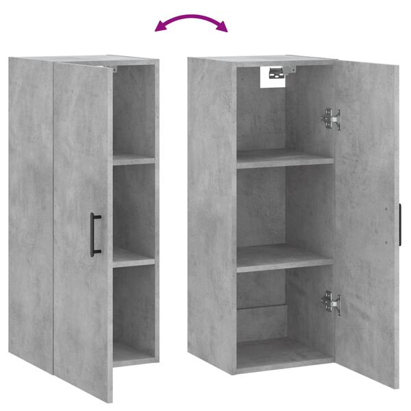 vidaXL Ντουλάπι Τοίχου Γκρι Σκυροδέματος 34,5 x 34 x 90 εκ.