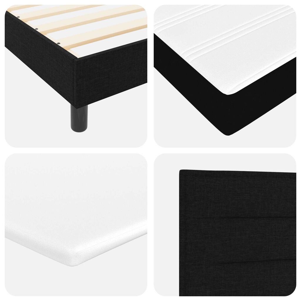 vidaXL Κρεβάτι με ελατήρια Μαύρο 100 x 200 cm Ύφασμα και αφρός