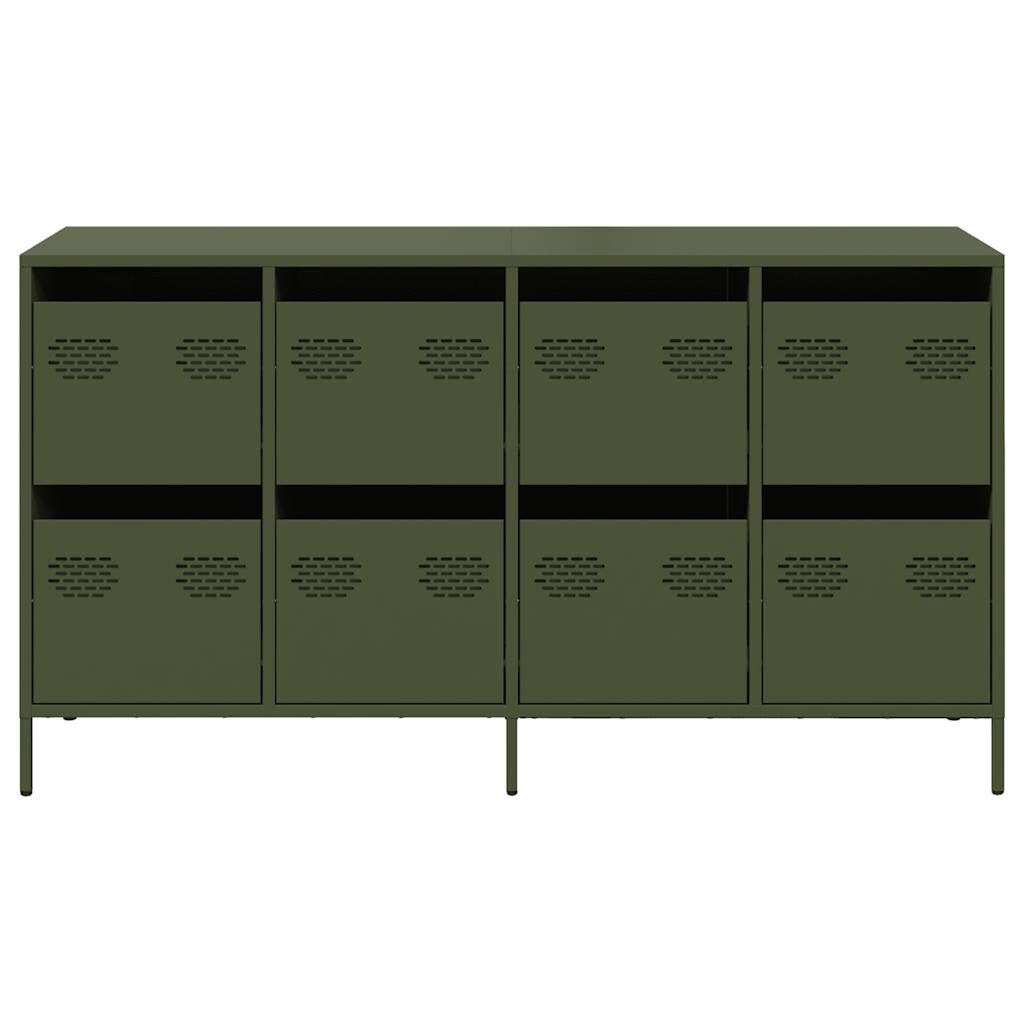 vidaXL Sideboard Ελαιοπράσινο 135x39x73,5 cm Ατσάλι ψυχρής έλασης