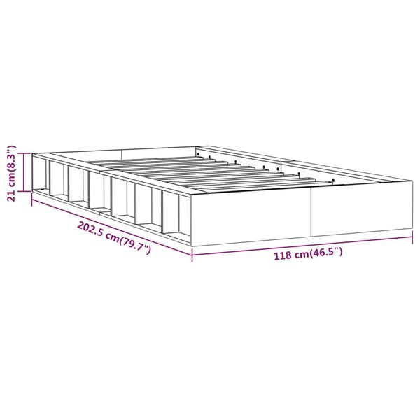 vidaXL Πλαίσιο Κρεβατιού 100 x 200 εκ. από Μασίφ Ξύλο