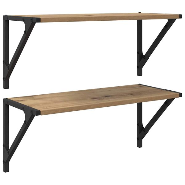 vidaXL &Rho;ά&phi;&iota;&alpha; &Tau;&omicron;ί&chi;&omicron;&upsilon; &mu;&epsilon; &rho;ά&phi;&iota; 2 pcs Artisan Oak 60 x 25 x 25,5 cm