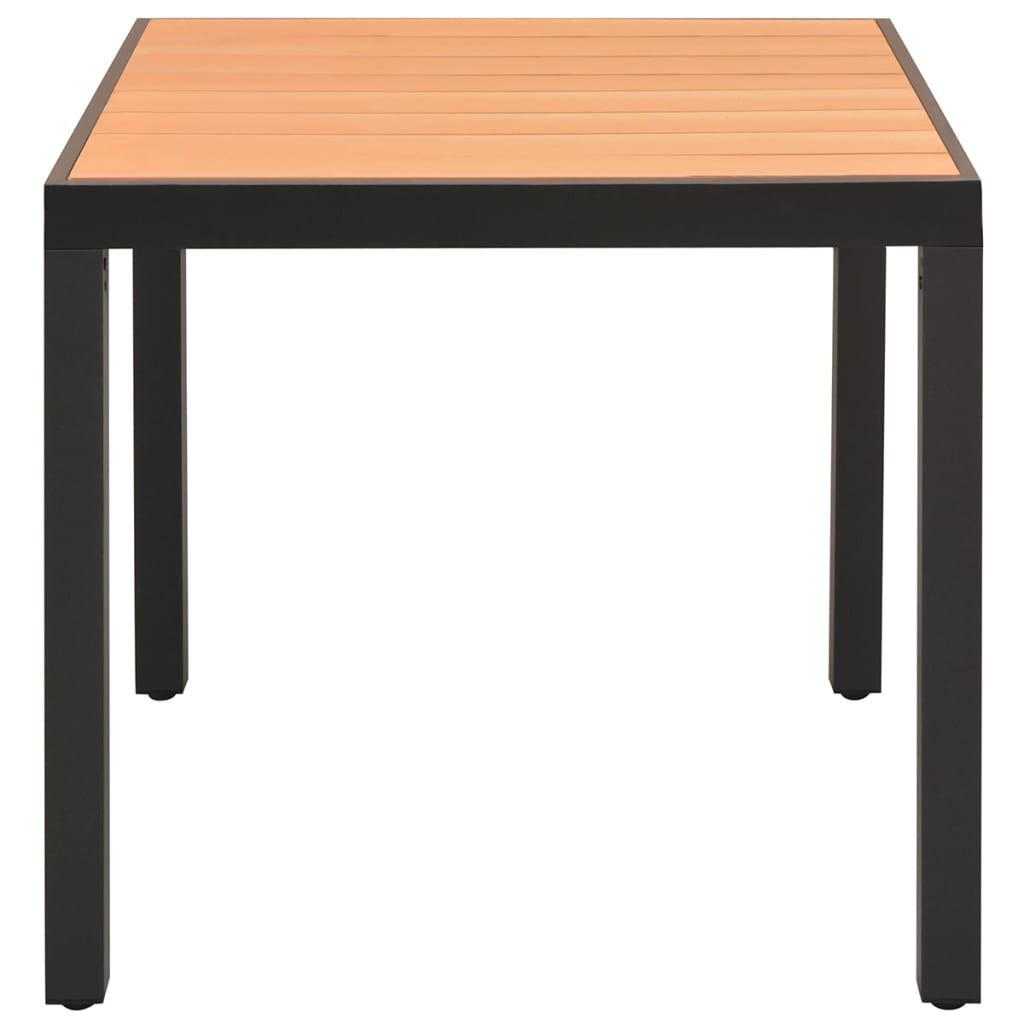vidaXL Τραπέζι Κήπου Καφέ 80 x 80 x 74 εκ. από Αλουμίνιο / WPC