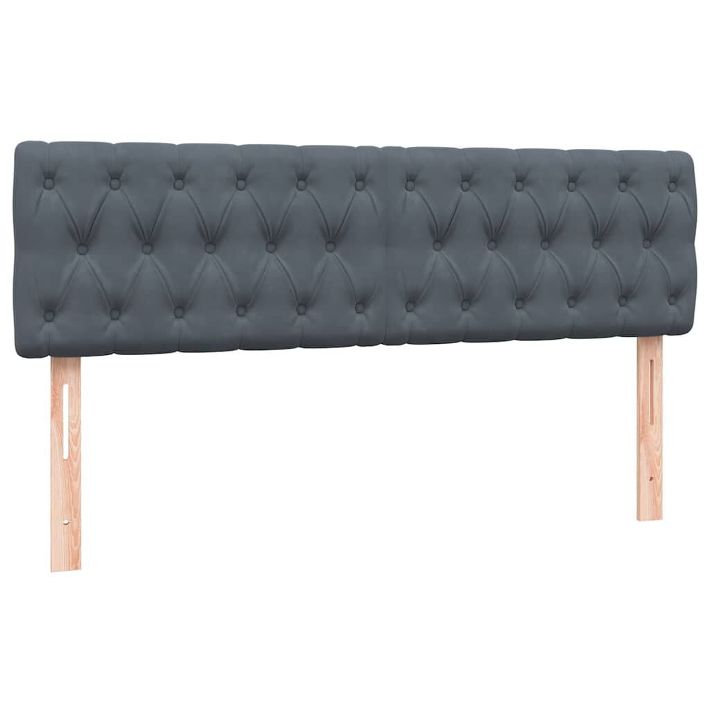 vidaXL Κρεβάτι Boxspring με Στρώμα Σκούρο Γκρι 140x210 εκ. Βελούδινο