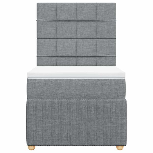 vidaXL Κρεβάτι Boxspring με Στρώμα Ανοιχτό Γκρι 80x200 εκ. Υφασμάτινο
