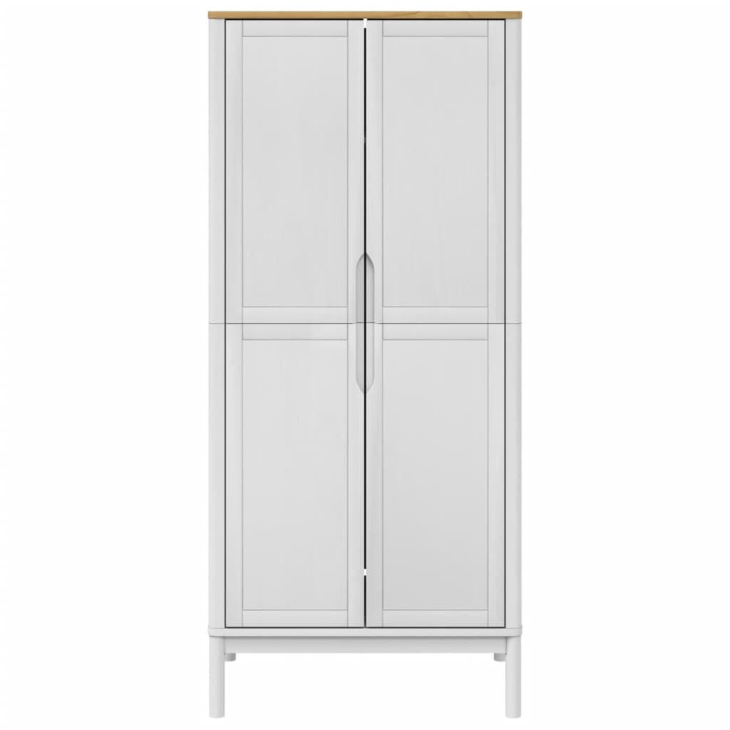 vidaXL Ντουλάπα FLORO Λευκή 77 x 53 x 171 εκ. από Μασίφ Ξύλο Πεύκου