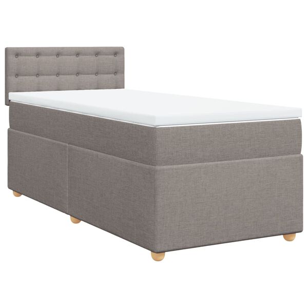 vidaXL &Kappa;&rho;&epsilon;&beta;ά&tau;&iota; Boxspring &mu;&epsilon; &Sigma;&tau;&rho;ώ&mu;&alpha; Taupe 100 x 200 &epsilon;&kappa;. &Upsilon;&phi;&alpha;&sigma;&mu;ά&tau;&iota;&nu;&omicron;