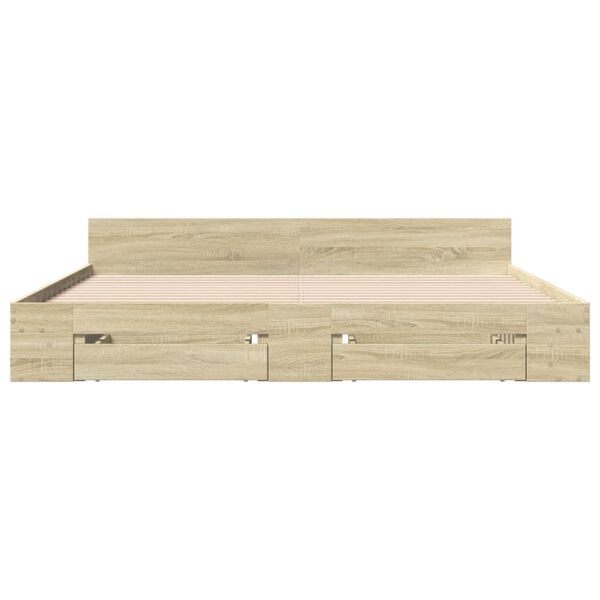 vidaXL Πλαίσιο Κρεβατιού με συρτάρια Sonoma Δρυς 180x200εκ. Επεξ. Ξύλο