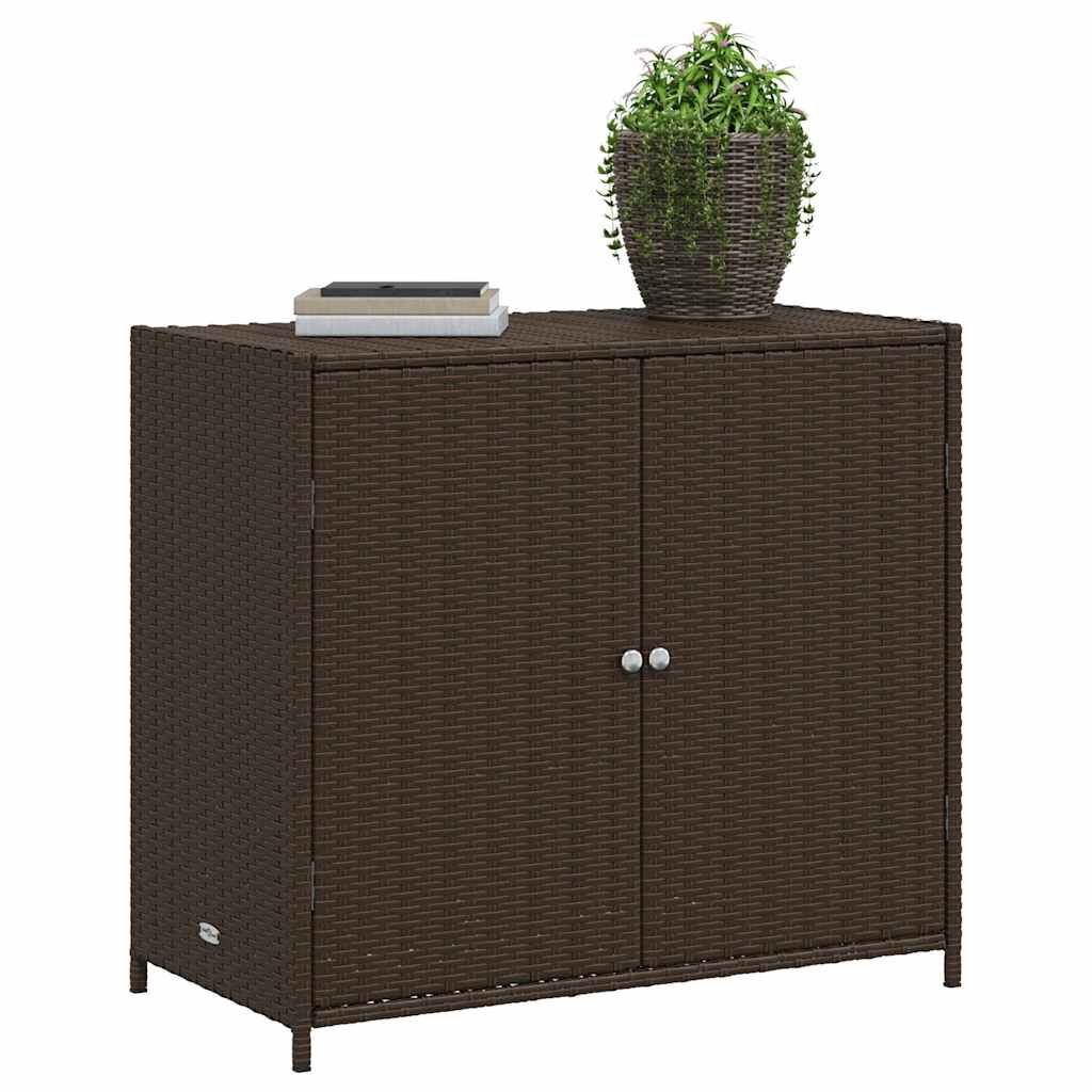 vidaXL Ντουλάπι Αποθήκευσης Κήπου Καφέ 83x45x76 εκ. Συνθετικό Ρατάν