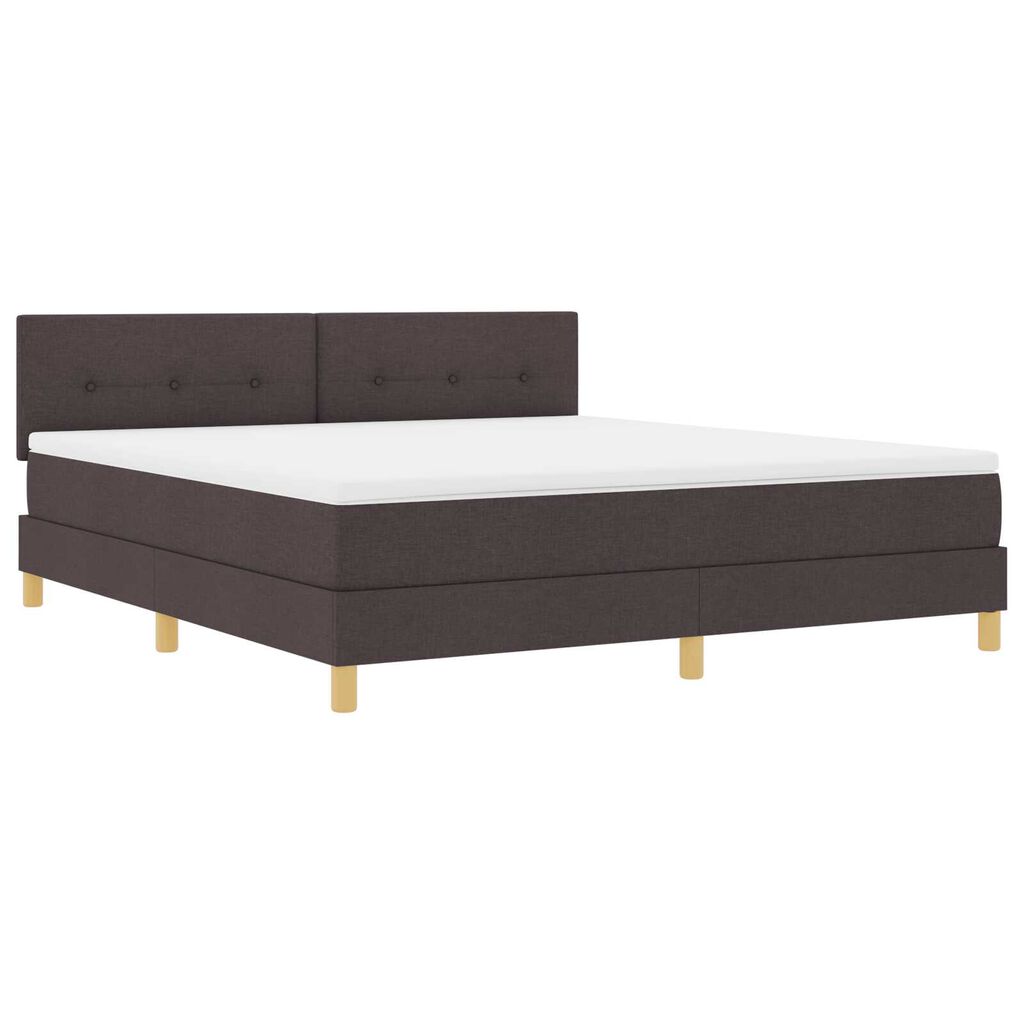 vidaXL Κρεβάτι με ελατήρια με Ματress & LED Καφέ 180x200 εκ. Ύφασμα