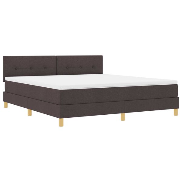 vidaXL Κρεβάτι με ελατήρια με Ματress & LED Καφέ 180x200 εκ. Ύφασμα