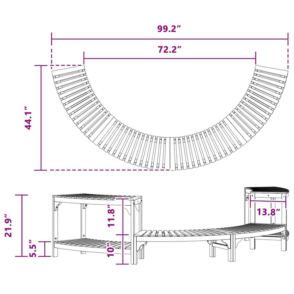 vidaXL Περίβλημα Τζακούζι Καφέ 252 x 112 x 55.5 εκ. Μασίφ ξύλο ακακίας