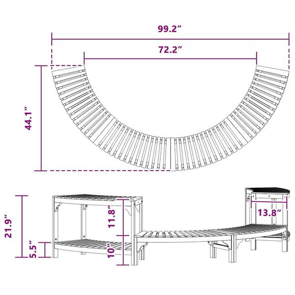 vidaXL Περίβλημα Τζακούζι Καφέ 252 x 112 x 55.5 εκ. Μασίφ ξύλο ακακίας