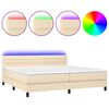 vidaXL &Kappa;&rho;&epsilon;&beta;ά&tau;&iota; Boxspring &mu;&epsilon; &Sigma;&tau;&rho;ώ&mu;&alpha; & LED &Kappa;&rho;&epsilon;&mu; 200x200 &epsilon;&kappa;. &Upsilon;&phi;&alpha;&sigma;&mu;ά&tau;&iota;&nu;&omicron;