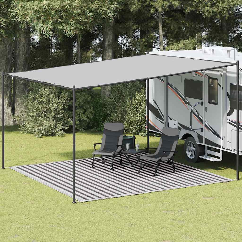 vidaXL Χαλί Σκηνής Ανθρακί / Λευκό 400 x 400 εκ. από HDPE