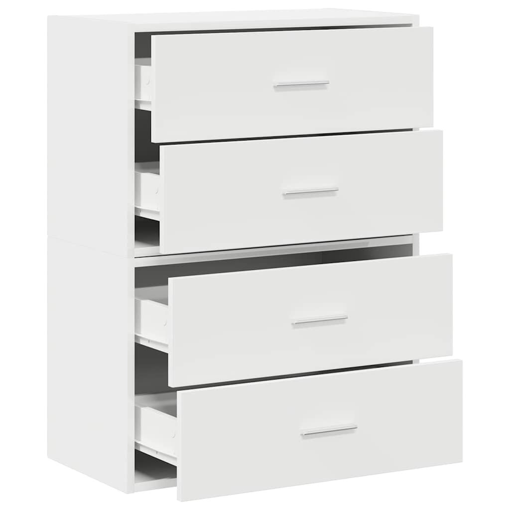 vidaXL Ντουλάπια με 2 συρτάρια 2 τεμάχια Λευκό 60x31x40 cm