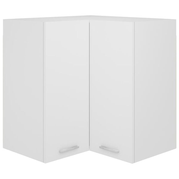 vidaXL Ντουλάπι Γωνία Κρεμαστό Lyon Λευκό 57x57x60 εκ. από Επεξ. Ξύλο