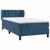 vidaXL Κρεβάτι Boxspring με Στρώμα Σκούρο Μπλε 80 x 200 εκ. Βελούδινο