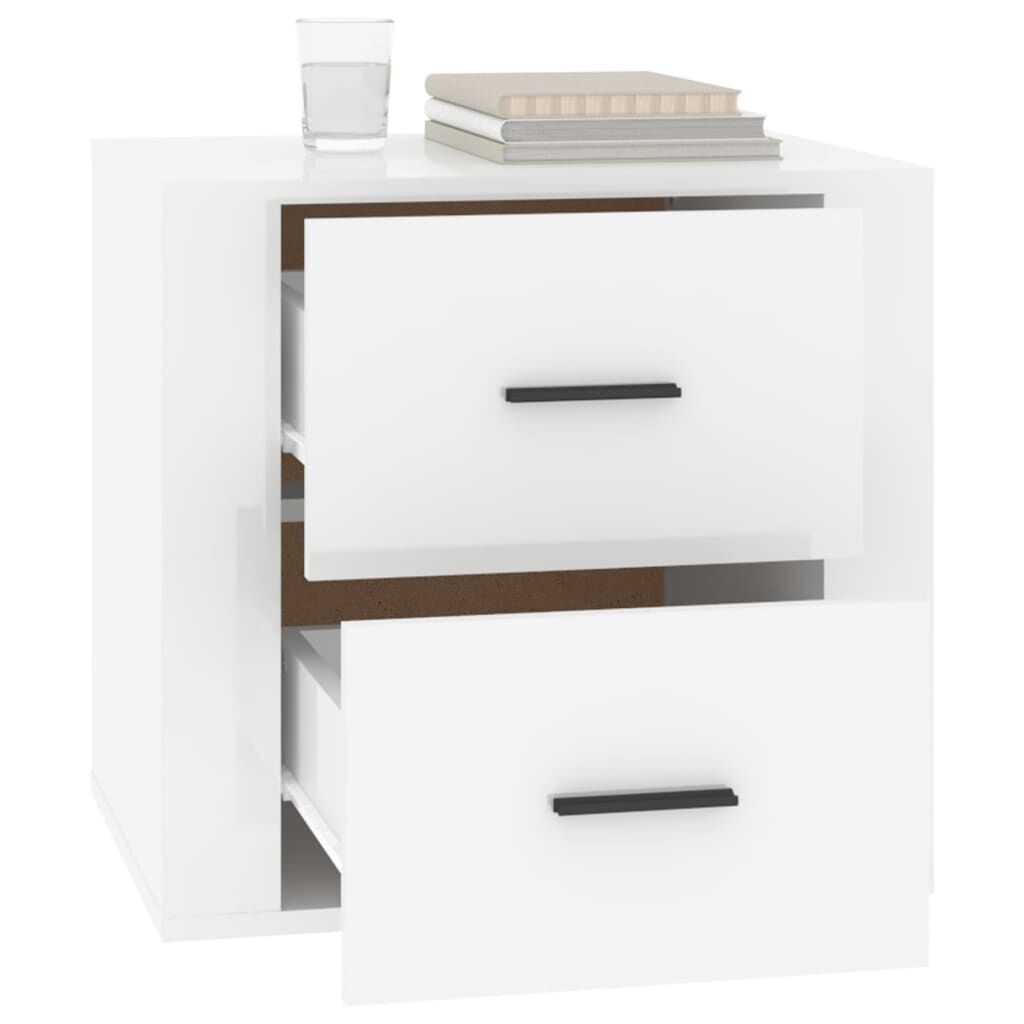 vidaXL Κομοδίνα Γυαλιστερό Λευκό 50 x 39 x 47 εκ.