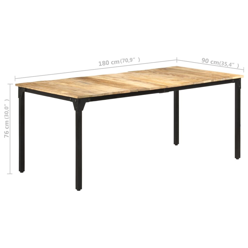 vidaXL Τραπεζαρία 180 x 90 x 76 εκ. από Ακατέργαστο Ξύλο Μάνγκο