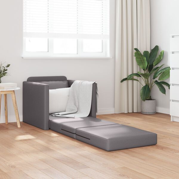 vidaXL Κρεβάτι Καναπέ 2 σε 1 Γκρι 74x77x81 cm Από Ψεύτικο Δέρμα
