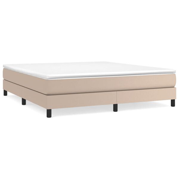 vidaXL Κρεβάτι Boxspring με Στρώμα Καπουτσίνο 160x200εκ.από Συνθ.Δέρμα