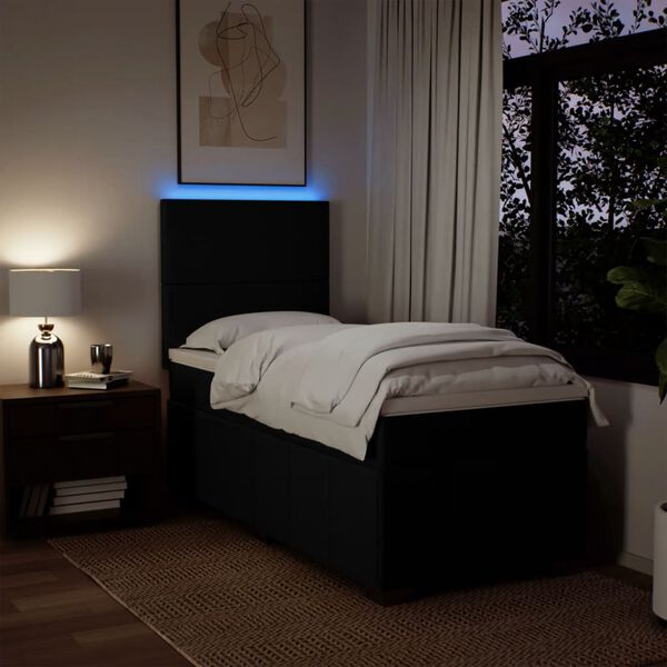 vidaXL &Kappa;&rho;&epsilon;&beta;ά&tau;&iota; Boxspring &mu;&epsilon; &Sigma;&tau;&rho;ώ&mu;&alpha; &Mu;&alpha;ύ&rho;&omicron; 100 x 200 &epsilon;&kappa;. &Upsilon;&phi;&alpha;&sigma;&mu;ά&tau;&iota;&nu;&omicron;