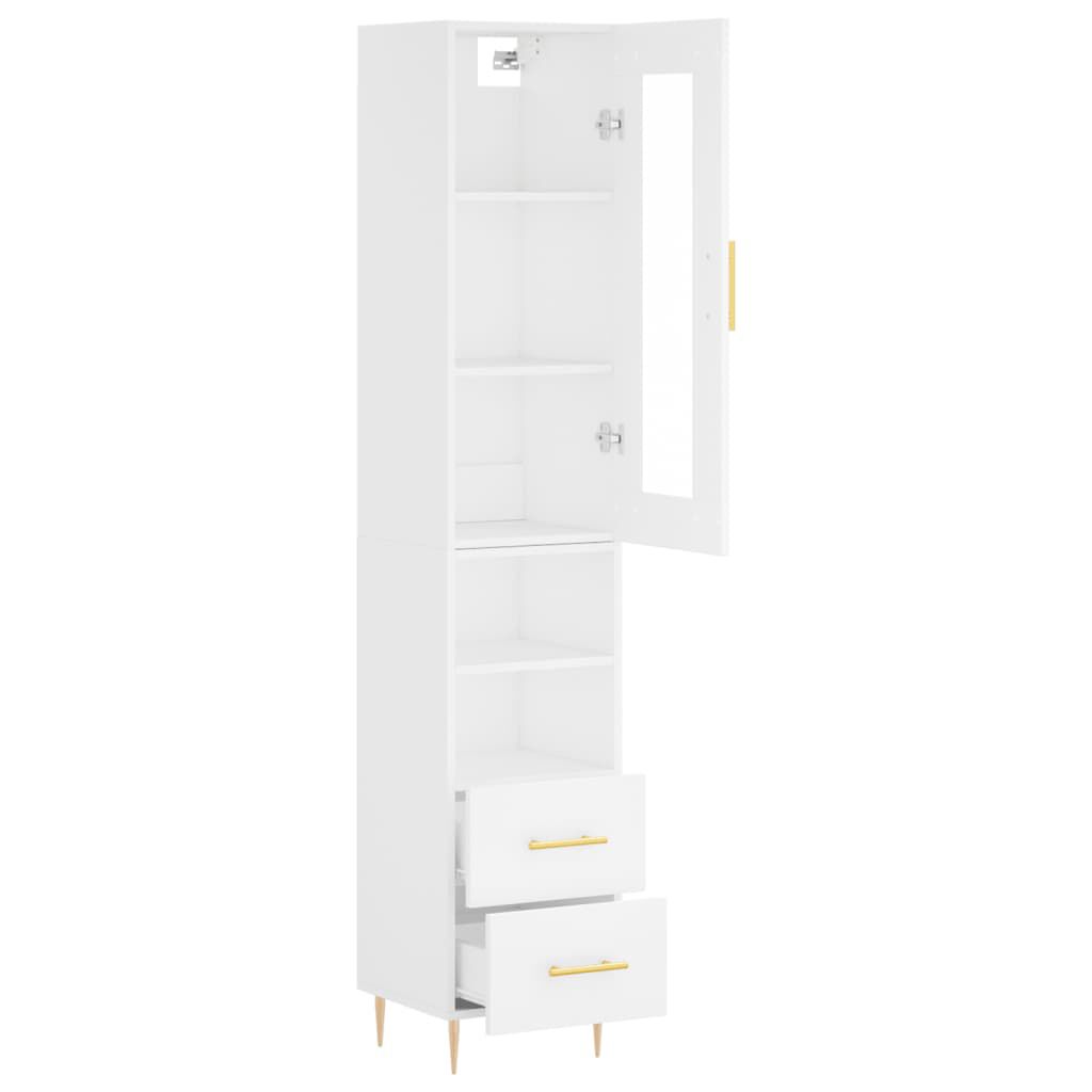 vidaXL Ντουλάπι Λευκό 34,5 x 34 x 180 εκ. από Επεξεργασμένο Ξύλο