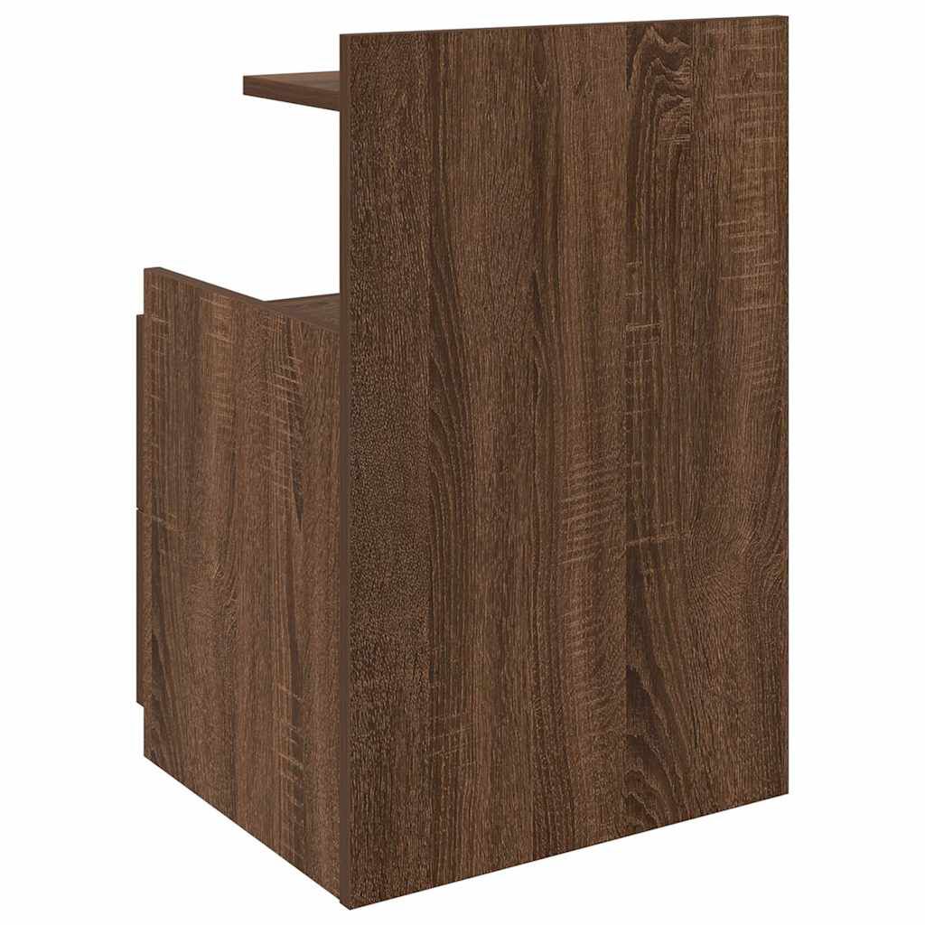 vidaXL Κομοδίνα 2 τεμ. με 2 Συρτάρια, Καφέ Δρυς 40x36,5x62 εκ.