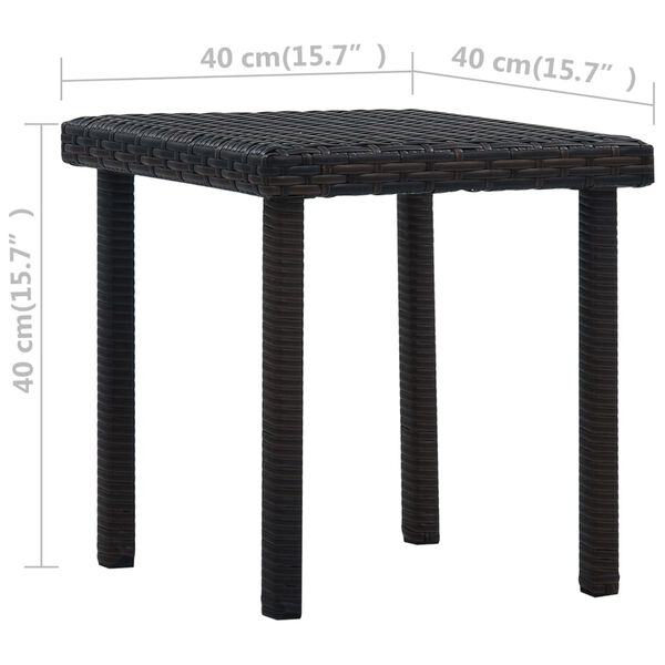vidaXL Τραπέζι Κήπου Καφέ 40 x 40 x 40 εκ. από Συνθετικό Ρατάν