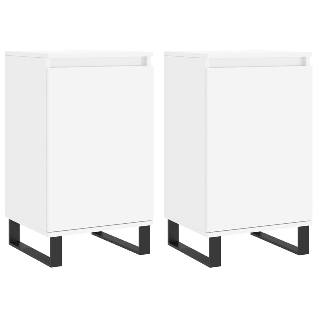 vidaXL Ντουλάπια 2 τεμ. Λευκά 40 x 35 x 70 εκ. από Επεξεργασμένο Ξύλο