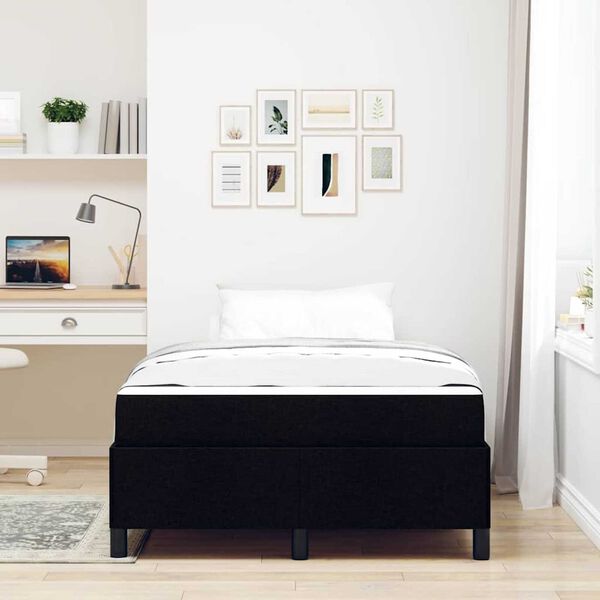 vidaXL Κρεβάτι με ελατήρια Μαύρο και Μαύρο 120 x 190 cm