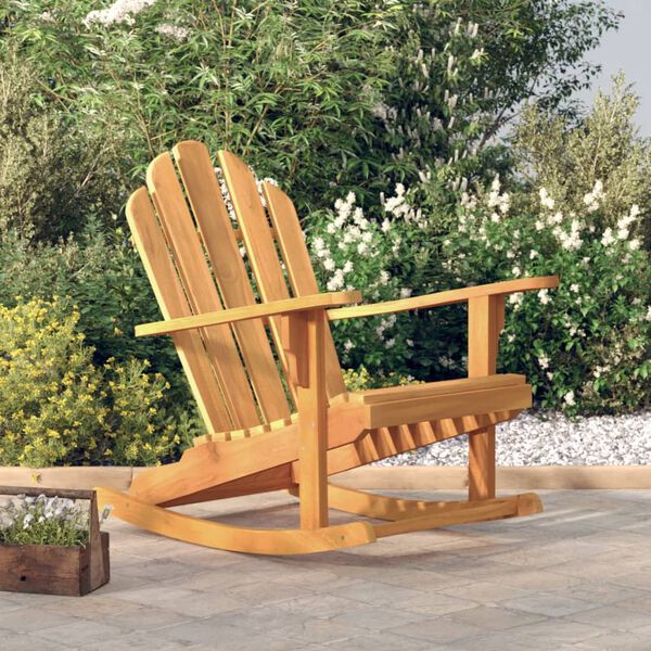 vidaXL Καρέκλα Κήπου Κουνιστή Adirondack 79x100x103 εκ Μασίφ Ξύλο Teak
