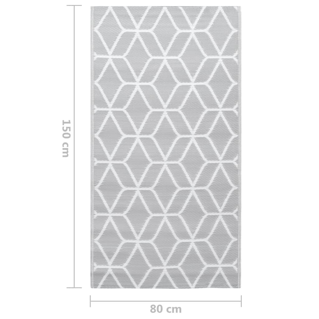 vidaXL χαλί εξωτερικού χώρου ARAKIL γκρι 80x150 cm PP