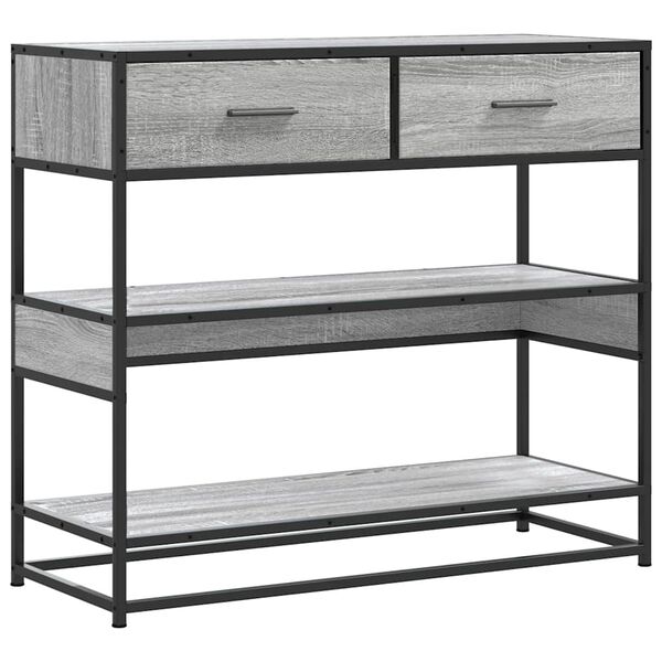 vidaXL Τραπέζι κονσόλας Γκρίζο Σονόμα 90x35x80 cm Ξύλινη κατασκευή