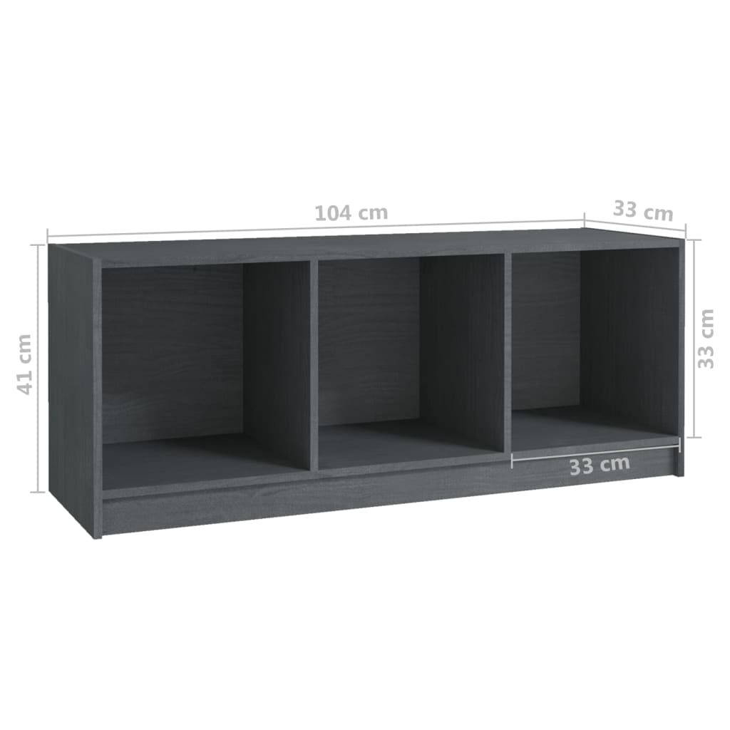 vidaXL Έπιπλο Τηλεόρασης Γκρι 104 x 33 x 41 εκ. από Μασίφ Ξύλο Πεύκου