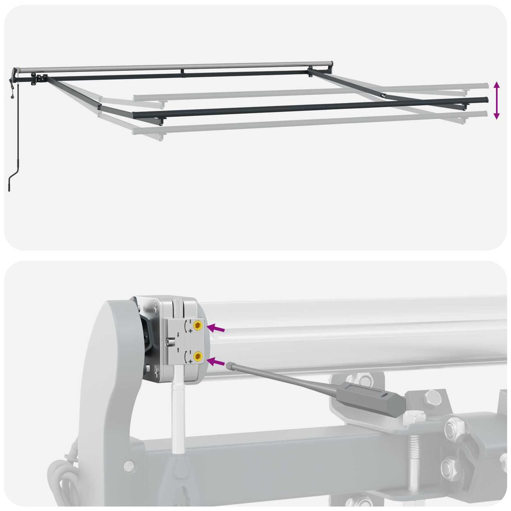 vidaXL Αυτόματη Ανασυρόμενη Τέντα Λευκή 300x250 εκ.