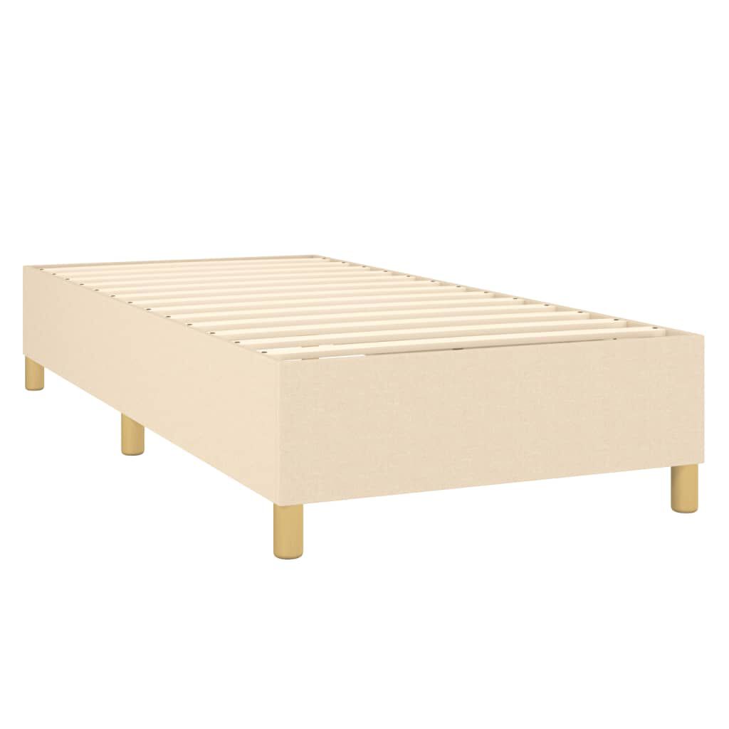 vidaXL Κρεβάτι Boxspring με Στρώμα Κρεμ 100 x 200 εκ. Υφασμάτινο
