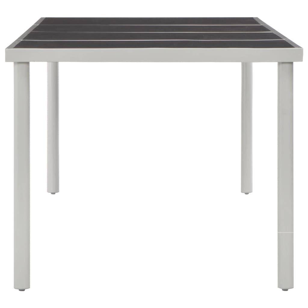 vidaXL Τραπέζι Κήπου Μαύρο 220 x 90 x 74,5 εκ. Ατσάλινο