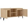 vidaXL Έπιπλο Τηλεόρασης Καπνιστή Δρυς 103,5x35x50 εκ Μεταλλικά Πόδια