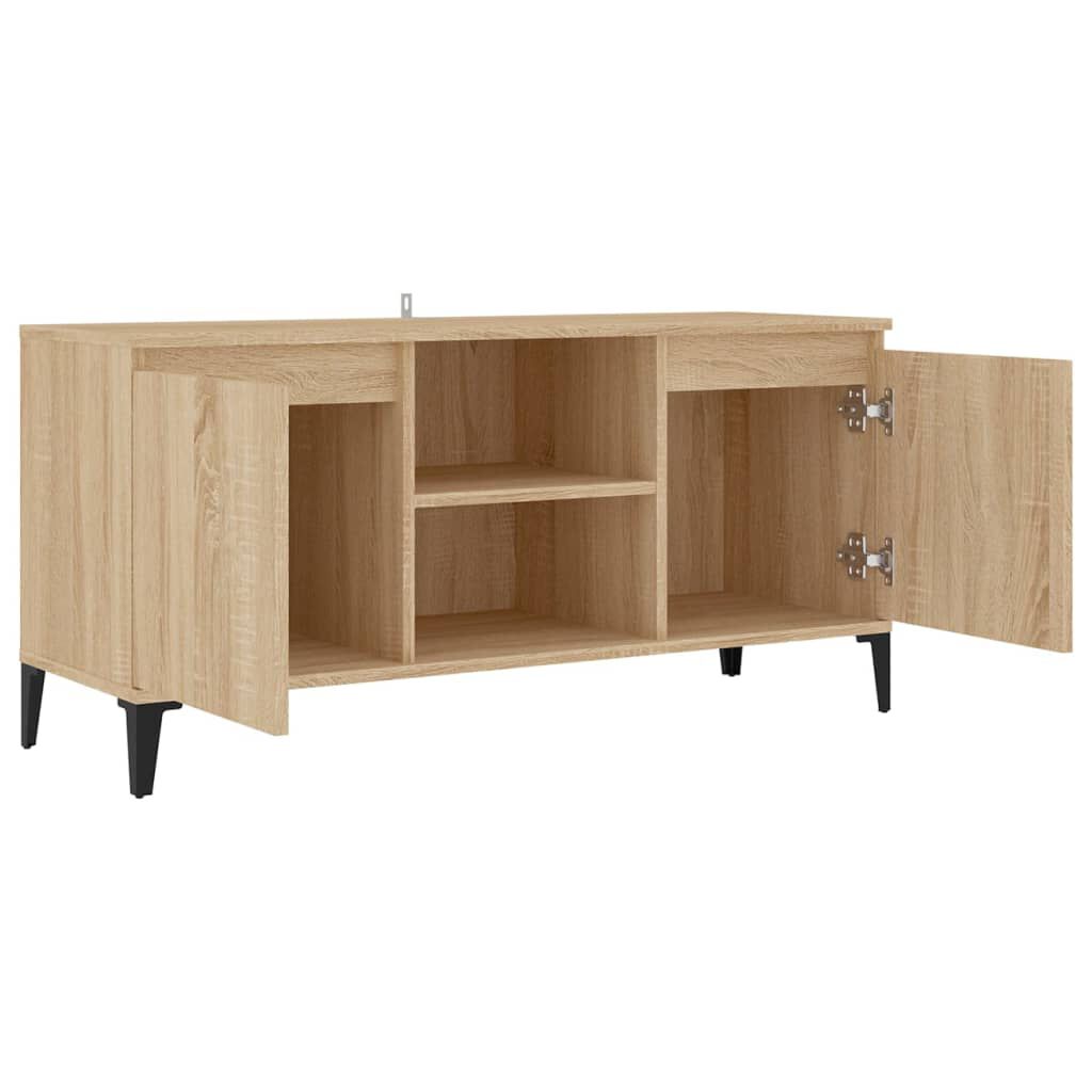 vidaXL Έπιπλο Τηλεόρασης Καπνιστή Δρυς 103,5x35x50 εκ Μεταλλικά Πόδια