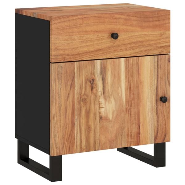 vidaXL Κομοδίνο 50 x 33 x 60 εκ. Μασίφ Ξύλο Ακακίας & Επεξεργ. Ξύλο