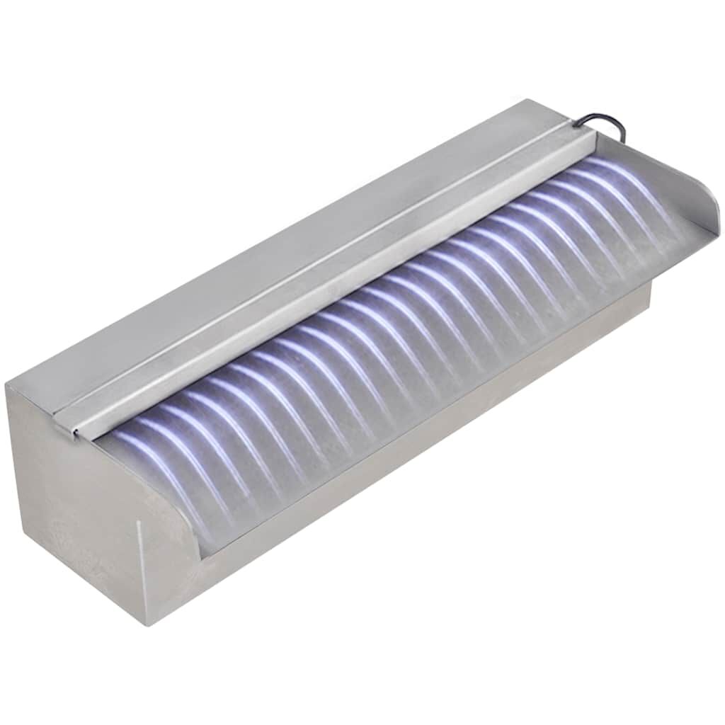 Σιντριβάνι Πισίνας Ορθογώνιο με LED 30 εκ. από Ανοξείδωτο Ατσάλι