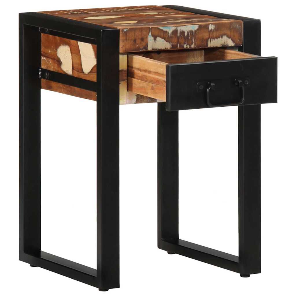 vidaXL Τραπεζάκι Πολύχρωμο 35x35x50 cm Ξύλο μασίφ αναγεννημένο