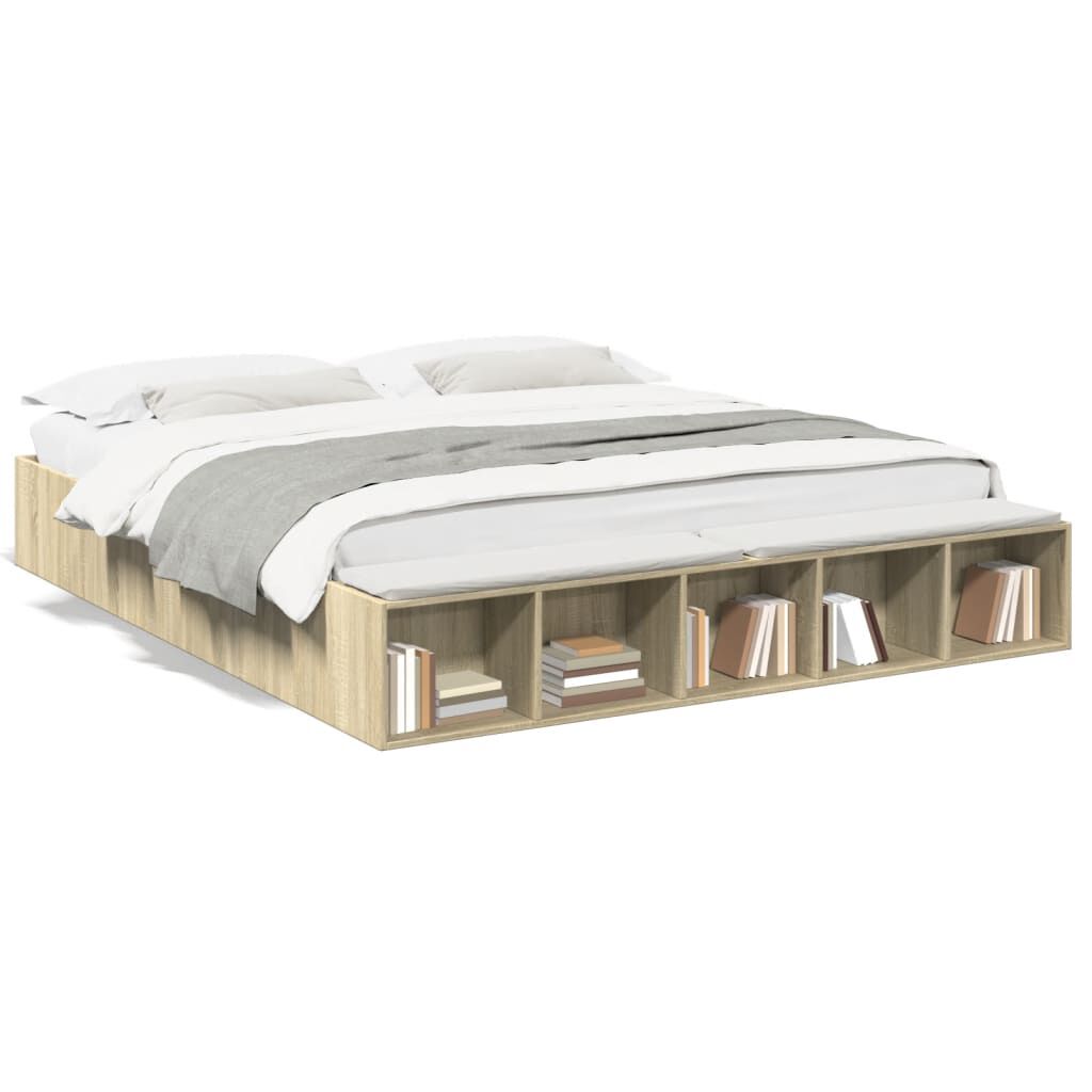 vidaXL Πλαίσιο Κρεβατιού Sonoma Δρυς 180x200 εκ. Επεξεργασμένο Ξύλο