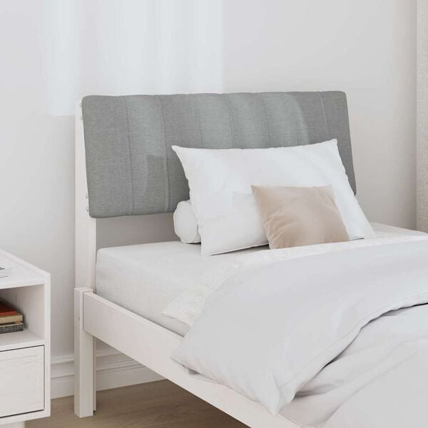 vidaXL Ταπετσαρισμένο κεφαλάρι Ανοιχτό γκρι 75 cm Στερεά ξυλεία πεύκου